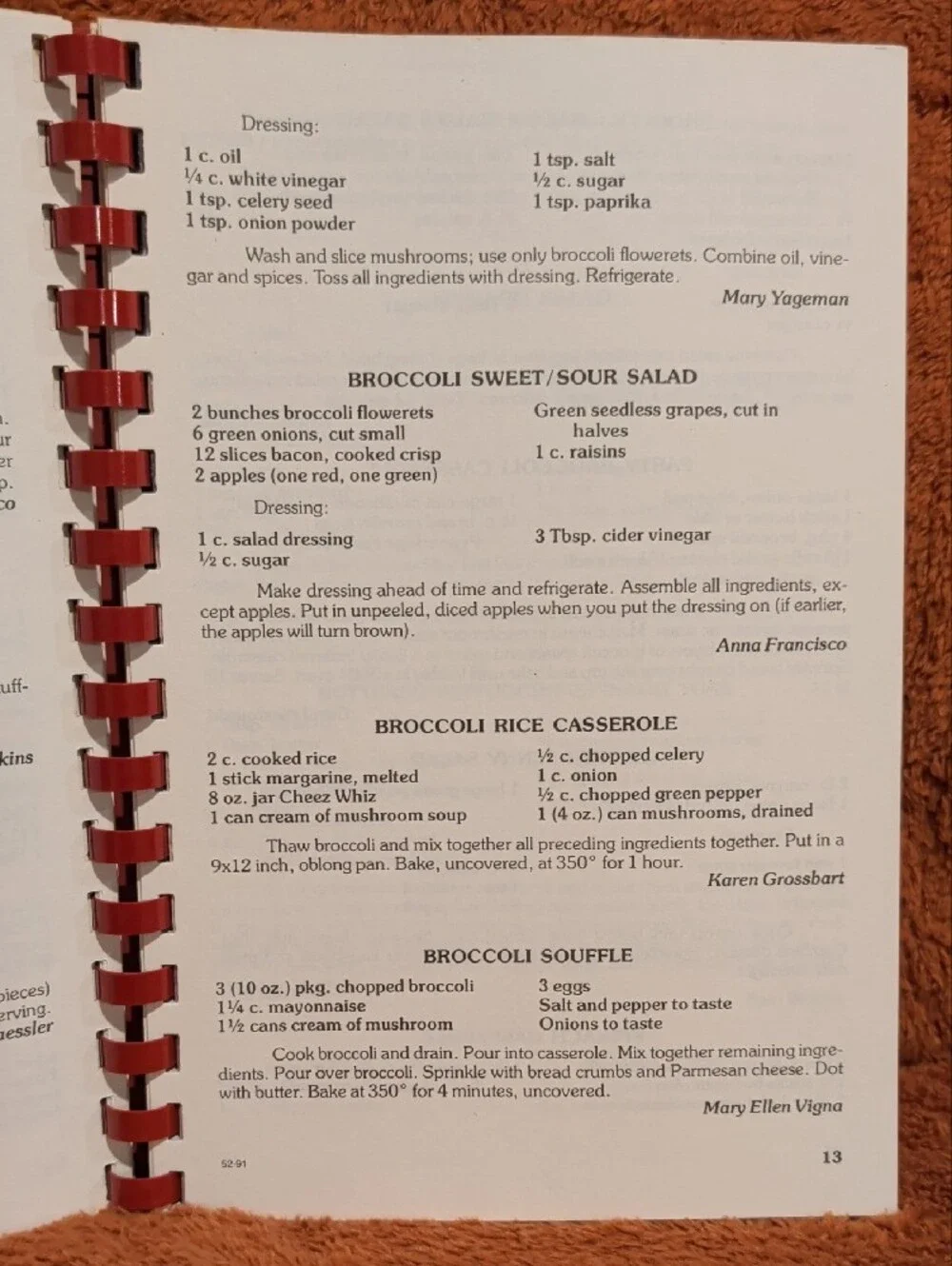 Flanders Family Favorites Recipe/Notebook - Cream Cover with Red Spiral